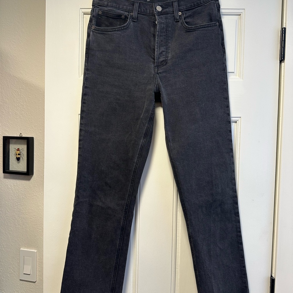Denim Forum Washed Black Straight Leg Jeans. size 27